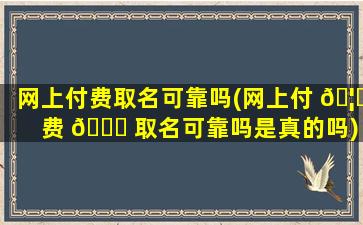 网上付费取名可靠吗(网上付 🦄 费 🍀 取名可靠吗是真的吗)